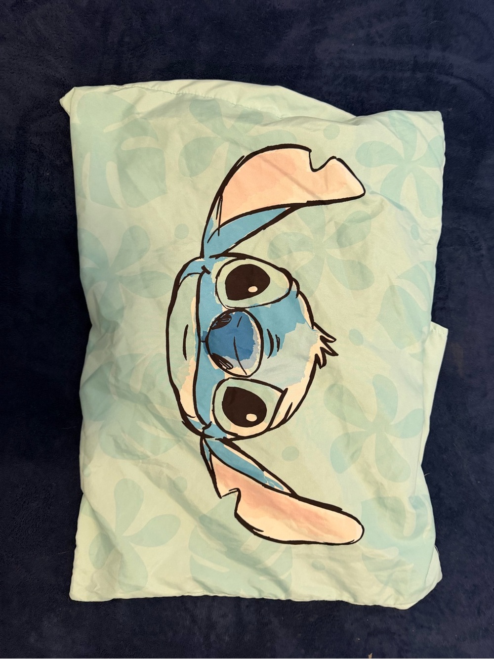 Twin Sized Stitch Printed Bedding Set - Pink & Blue 2 Sheets 3 Pillow Cases - Picture 8 of 10